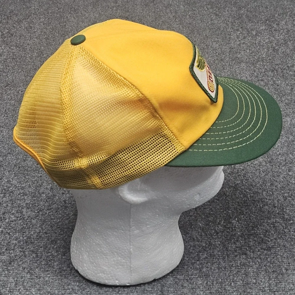 Vintage DeKalb Seed Trucker Hat Swingster Yellow Green Winged Corn‎ Made in USA